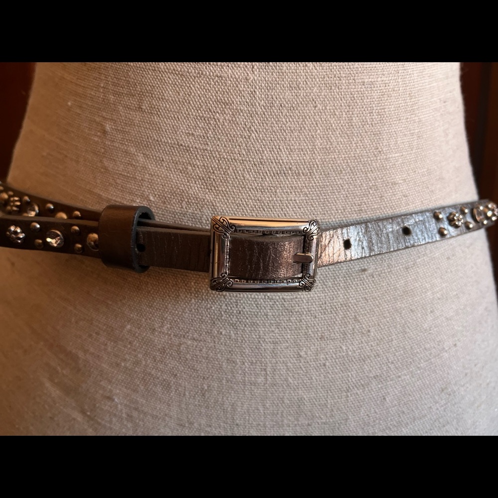 Brighton leather women skinny belt size 32